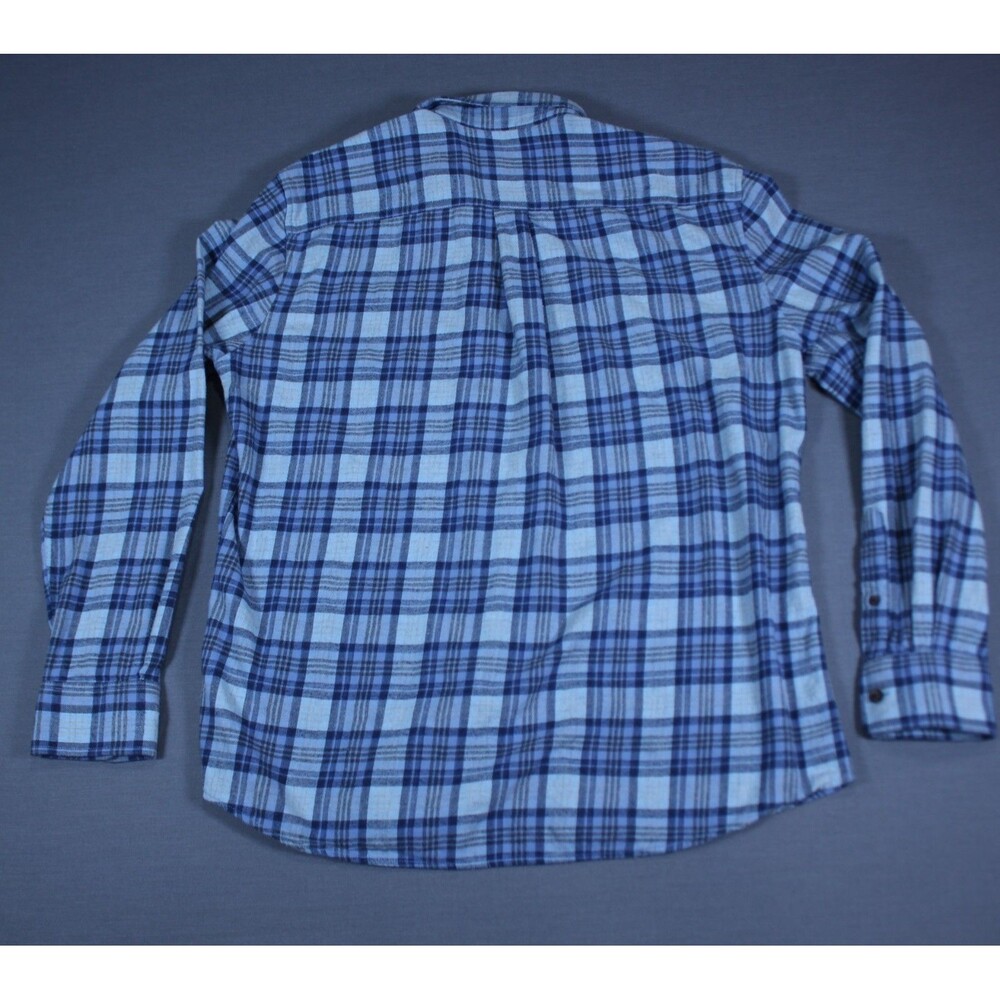 Johnnie-O Hangin Out Shirt Mens Large Blue Plaid Button Down Flannel Sz M - Picture 3 of 10